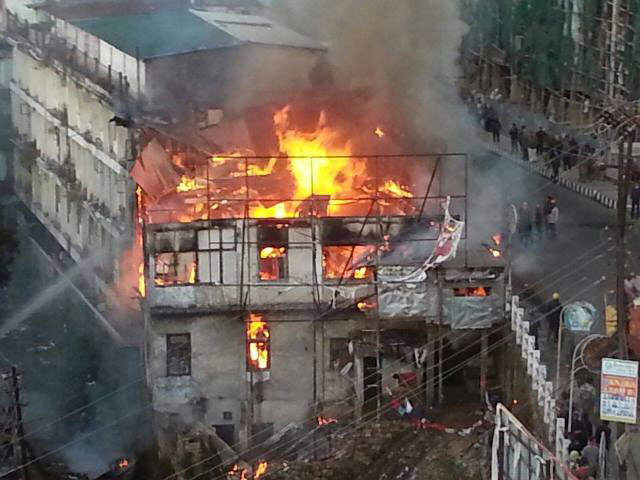 Fire scene of  Dhankheti Shillong